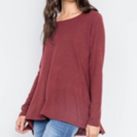🌹Wine Loose Fit Knit Top - Picture 3 of 7